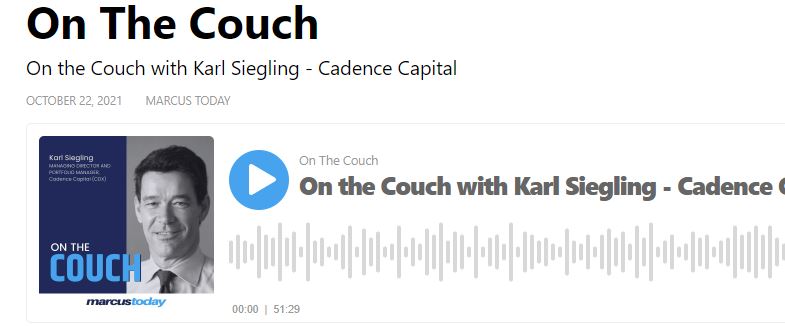 Marcus Today Podcast – Karl Siegling discusses Cadence Capital Limited with Henry Jennings